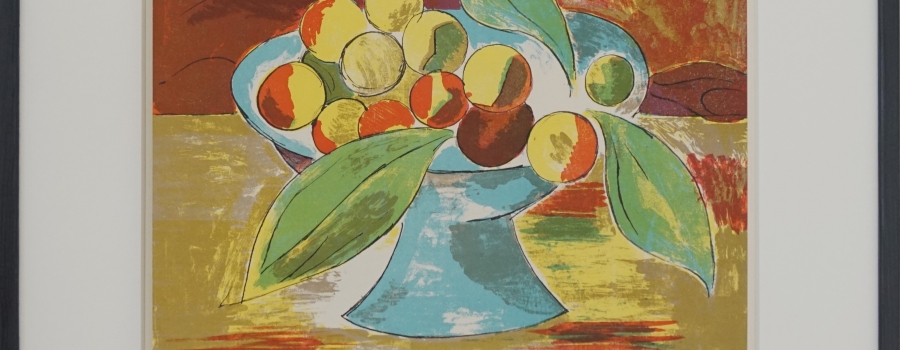Axel Salto - Skål med frugter, 1919. Stentryk