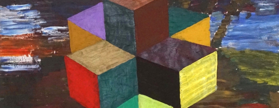 Inge Ellegaard - Komposition med kuber, 1989