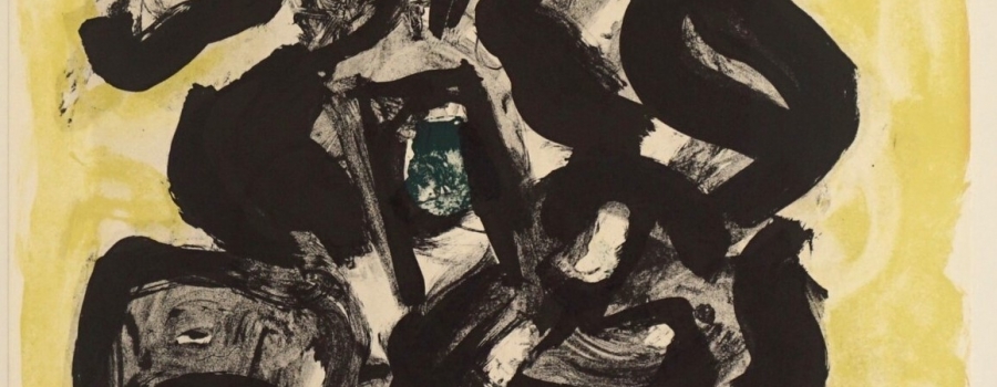 Mogens Andersen - Stor komposition i gul, gr�n og sort